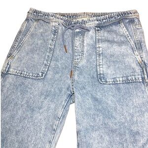 ESPRIT Light Wash High Rise Wide Leg Pull On Jeans Elasticized Waist US Sz 34